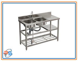 سینک صنعتی استیل دو لگن
