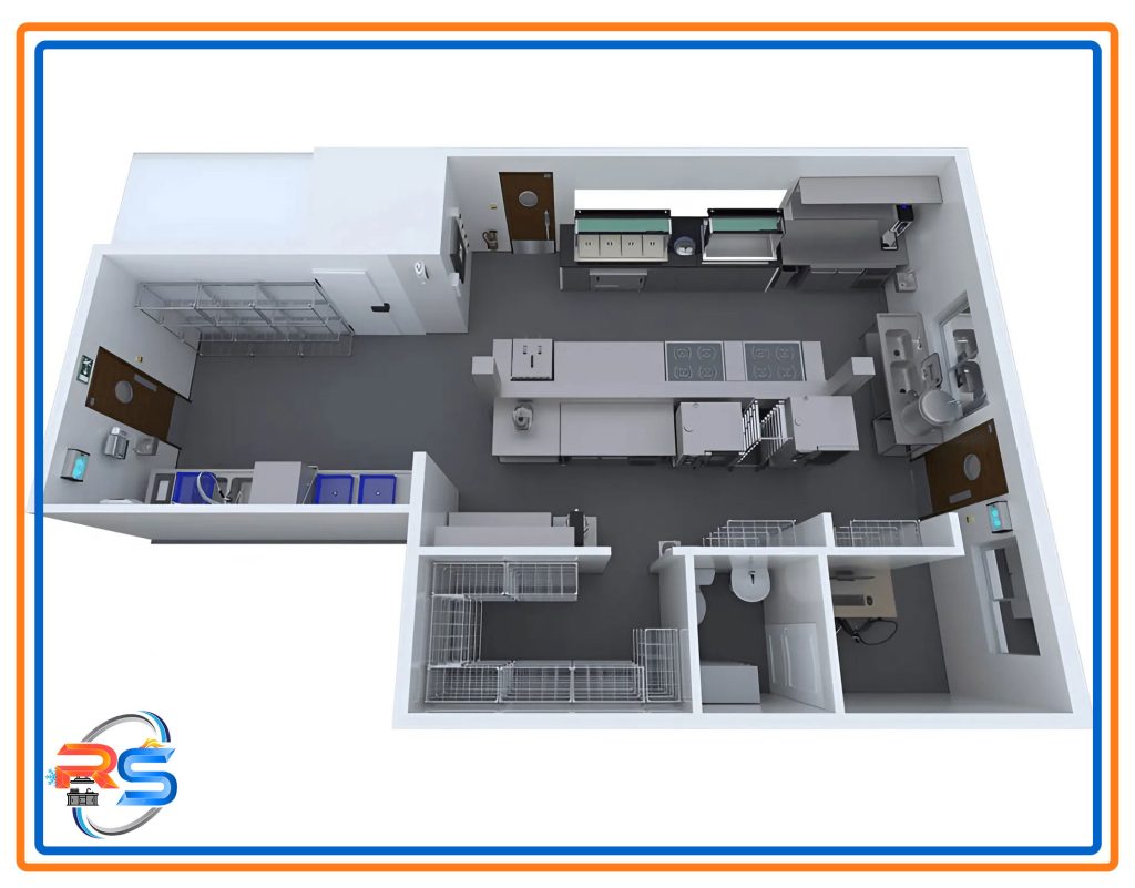 طراحی استاندارد آشپزخانه صنعتی