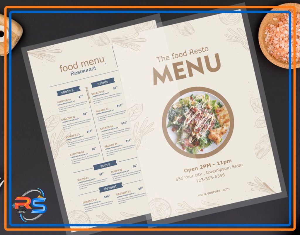 طراحی منو رستوران